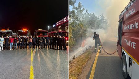Komşudaki yangına çok sayıda araç ve ekiple müdahale