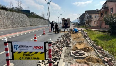 Başiskele’de tretuvar yenileme çalışmaları tamam