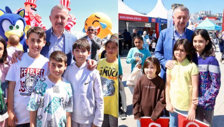 Başkan Büyükakın’a çocuklardan sevgi seli